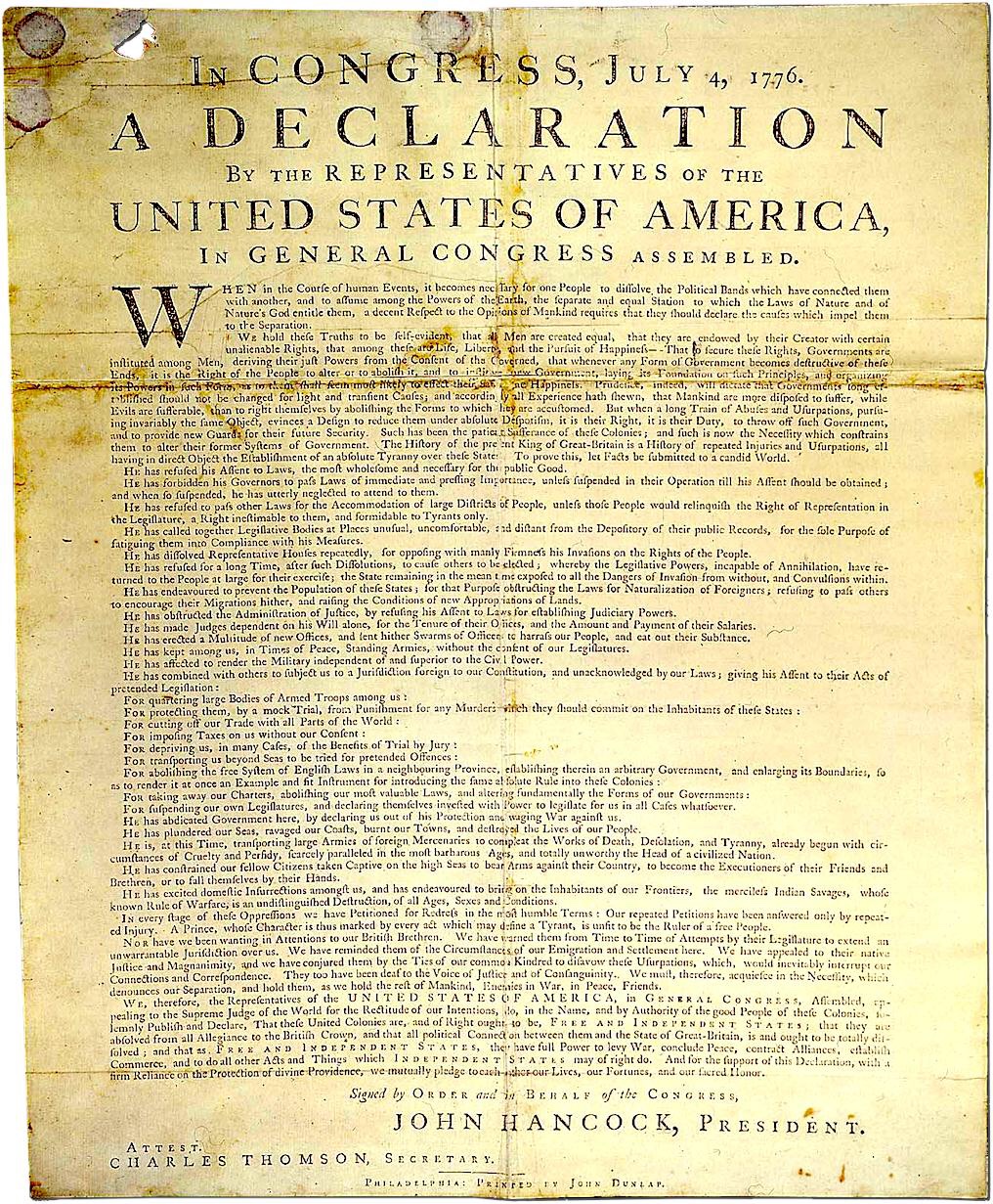 Declaration D Independance Des Etats Unis Auteurs