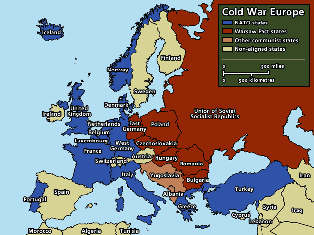 Map Of Cold War Europe