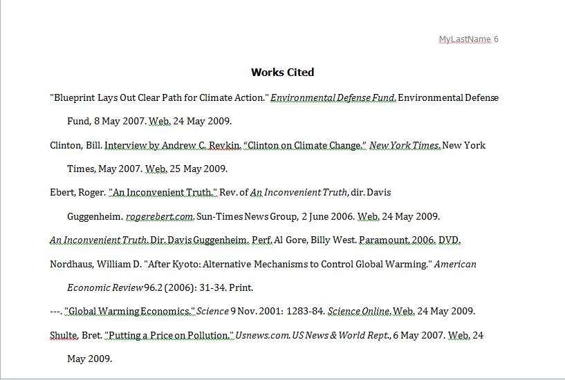 mla works cited page work cited com