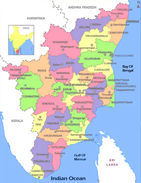 1950 Tamil Nadu District Map Tamilnadu Constituencies