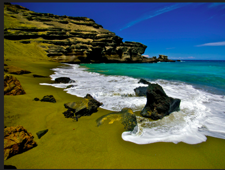 Papakolea Green Sand Beach On Hawaii S Island Papakolea Green Sand Beach On Hawaii S Island